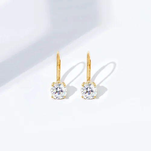 Miniatura 5 de Tienda Collection Platinum-Plated Sterling Silver Infinite Elements Zirconia Leverback Earrings