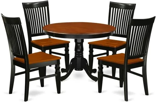 Miniatura 8 de East West Furniture HLWE3-BCH-W Juego de comedor, 3 piezas