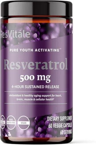 Miniatura 10 de ResVitále Resveratrol 500 mg - Suplemento de resveratrol para hombres y mujeres - 30 cápsulas vegetales