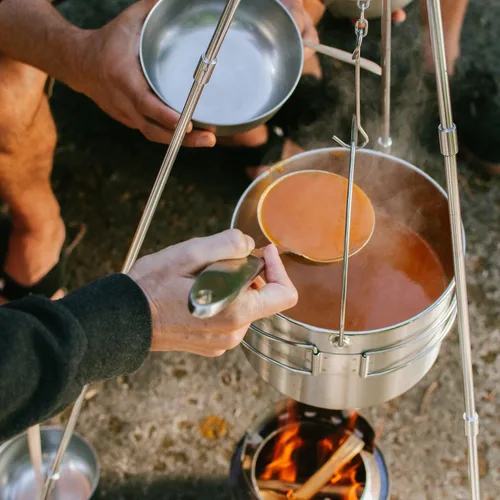 Miniatura 5 de Solo Stove Trípode accesorios de campamento, trípode compacto y ligero de aluminio con cadena ajustable para colgar, perfecto para estufa portátil