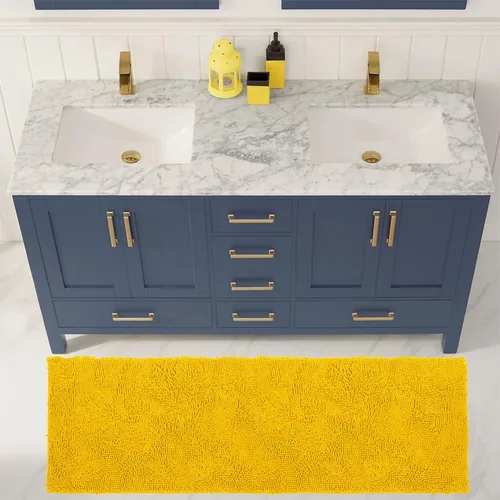 Miniatura 161 de LuxUrux Tapete de microfibra afelpada, de felpilla extrasuave, pelo largo de 1 pulgada, muy absorbente, para baño o ducha, lavar y secar a máquina