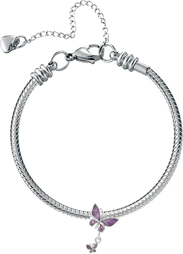 Miniatura 4 de KunBead Dijes colgantes de cuentas de mariposa compatibles con pulseras Pandora, Cobre, vidrio