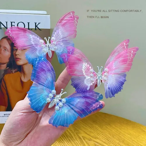 Miniatura 8 de 6 pinzas grandes de mariposa para el cabello para niñas y mujeres, grandes antideslizantes y fuertes pinzas de metal para el cabello, pinzas