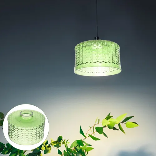 Miniatura 7 de Beaupretty Pantalla de luz colgante de vidrio de 5.90 x 5.90 x 3.54 pulgadas, reemplazo de pantalla de lámpara colgante con patrón de rayas