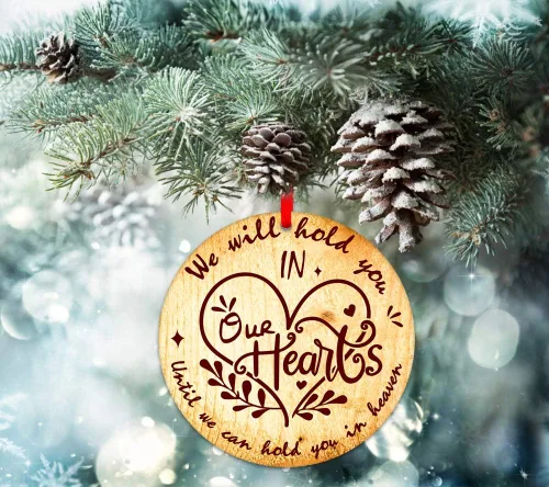 Miniatura 4 de PETCEE Adornos de Navidad en el cielo, adorno conmemorativo de Navidad de 3 pulgadas, te sostendremos en nuestros corazones hasta que te podamos