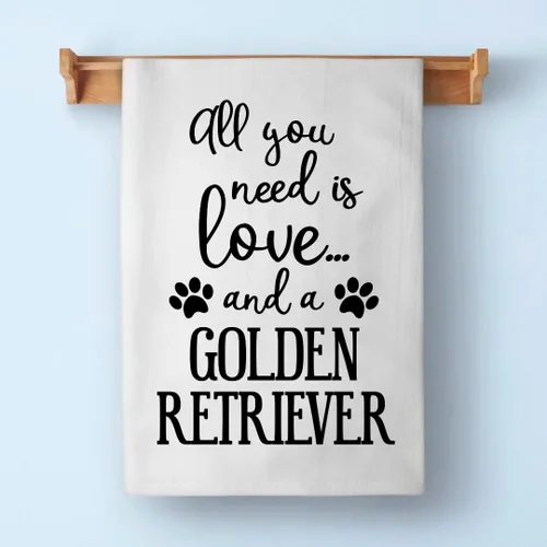 Miniatura 7 de Honey Dew Gifts Toallas divertidas, All You Need is Love and a Golden Retriever, toalla de cocina, decoración de cocina, toalla de cocina multiusos