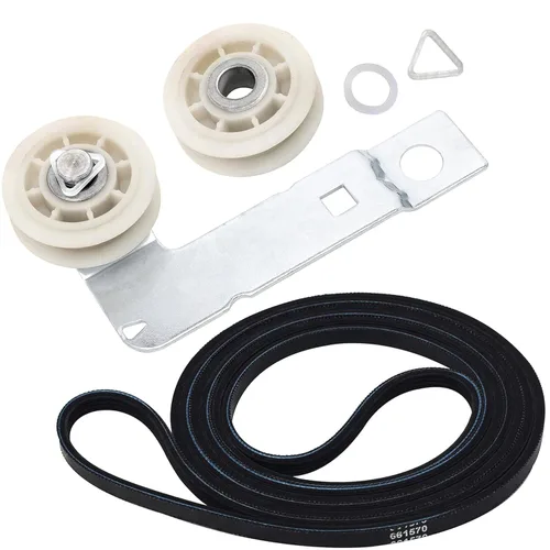 BlueStars 661570V 661570 & 279640 & W10837240 Kit de polea tensora y rodillo de tambor para secadora - Compatible con secadoras Whirlpool Maytag