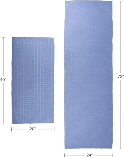 Miniatura 6 de Wakeman - Juego de toallas para esterilla de yoga y toallas de gimnasio, juego de 2 piezas antideslizantes para yoga, pilates y gimnasio, 72 x 24
