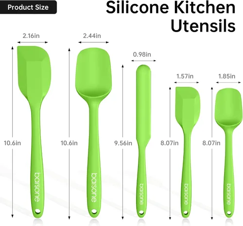 Miniatura 2 de Juego de 5 Espátulas de Silicona - Resistentes al Calor 446°F Grado Alimenticio Sin BPA, Antiadherentes Seguras para Utensilios de Cocina Aptas