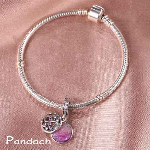 Miniatura 2 de Pandach Dijes de plata de ley 925 para pulseras y collares, colgantes de mariposa y auriculares, dijes de trébol, joyería de regalo para mujeres