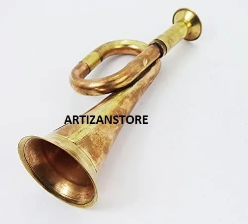 Miniatura 4 de Militar Ejército Chino Latón y Cobre Soplando Bugle Ataque Guerra Comando Señal Cuerno 6 Pulgadas