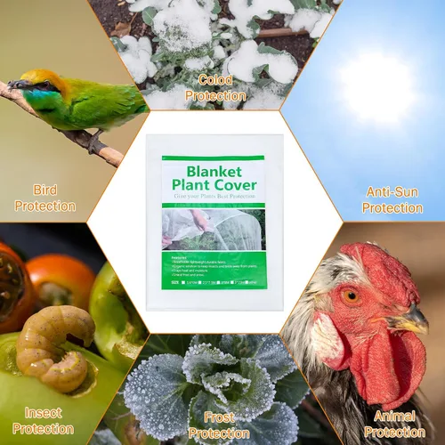 Miniatura 6 de Uiifan 3 fundas para plantas, protección contra la congelación, 10 x 33 pies, manta flotante reutilizable para cama de jardín, manta de tela helada