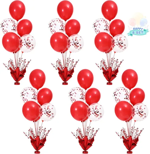 Miniatura 11 de 2 Juego de Globos de Mesa Negros con Spray de Aluminio para Centro de Mesa con Globos Negros y de Confeti, Kit de Soporte para Decoración de Mesa