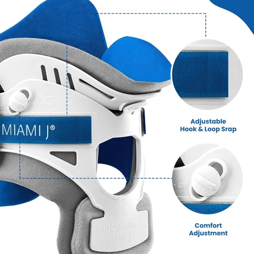 Miniatura 4 de Ossur Collar cervical Miami J - Alivia el dolor y la presión en la columna vertebral Inmovilizador de vértebras C-Spine Almohadillas