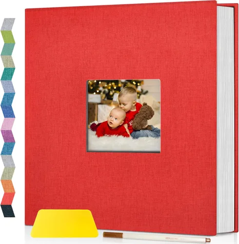 Miniatura 10 de popotop Álbum de fotos autoadhesivo con ventana de visualización de imágenes, kit de suministros de scrapbooking DIY de 40 páginas para fotos de 4x6