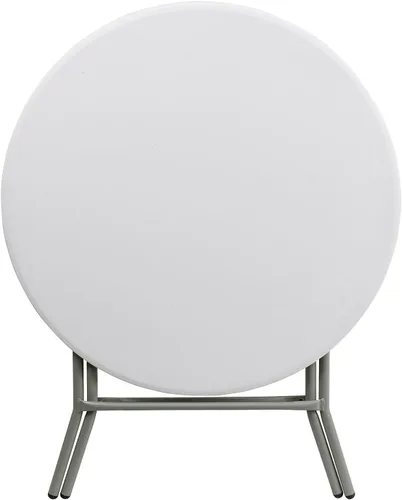 Miniatura 6 de Flash Furniture Elon Mesa plegable redonda de plástico blanco granito de 2.63 pies, color blanco