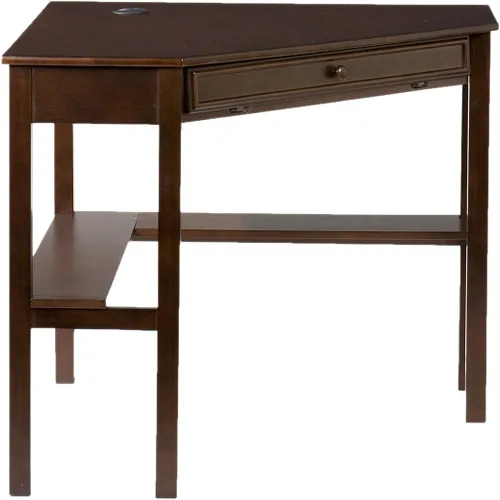 SEI Furniture - Escritorio esquinero para computadora Wardboro - Espresso - Diseño de transición, acabado marrón - Ideal para oficina en casa,