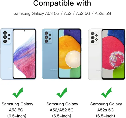 Miniatura 3 de JETech Protector de pantalla para Samsung Galaxy A53 5G / A52 / A52 5G / A52s 5G, película de vidrio templado 9H, antiarañazos, transparente HD