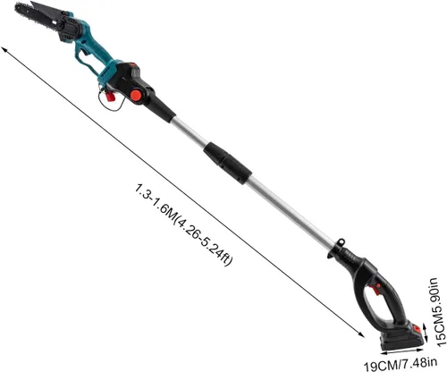 Miniatura 2 de Mini motosierra inalámbrica 2 en 1, motosierra inalámbrica con 2 baterías, motosierra eléctrica pequeña con barra de extensión, motosierra