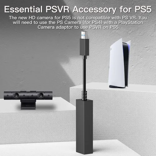 Miniatura 2 de MOSAHOLL Adaptador de cámara PS4 para consola PS5, PS VR compatible con PS4, accesorio convertidor PS VR
