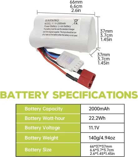 Miniatura 3 de sea jump 2 unids 11.1V 2000mAh T Plug batería de litio para R608 2104 210E 200E sin escobillas de alta velocidad refrigeración por agua RC lancha