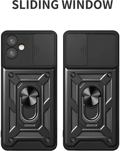 Miniatura 8 de Funda para teléfono Galaxy A06 4G: con protector de pantalla de 2 piezas, cubierta deslizante para cámara y soporte multiángulo para Samsung Galaxy
