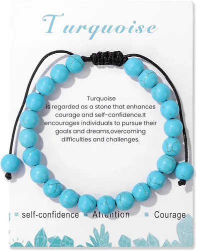 Miniatura 12 de Pulsera de cristal curativo para mujer de 8 mm de piedra natural con cuentas de cristal engarzadas, pulsera ajustable de gemas hecha a mano, joyería