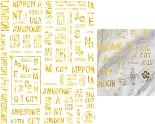 Miniatura 2 de 6 hojas de calcomanías de arte de uñas con letras inglesas en 3D, suministros autoadhesivos, decoración de diseño de uñas para decoración