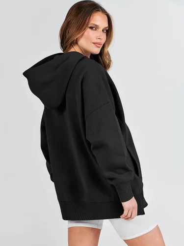 Miniatura 6 de ANRABESS Sudaderas con capucha de gran tamaño para mujer, sudadera de forro polar 2024, trajes de moda para adolescentes y niñas