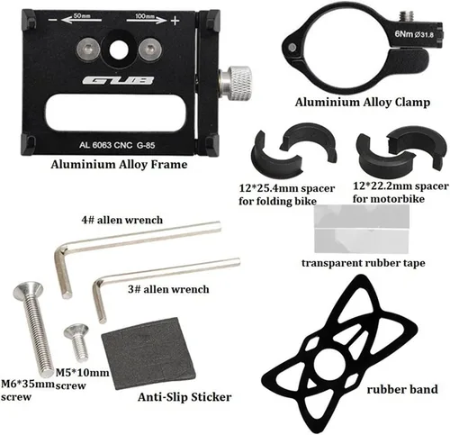Miniatura 6 de GUB Soporte universal para teléfono, ajustable, compatible con iPhone 8 Plus y otros teléfonos inteligentes, color negro con banda
