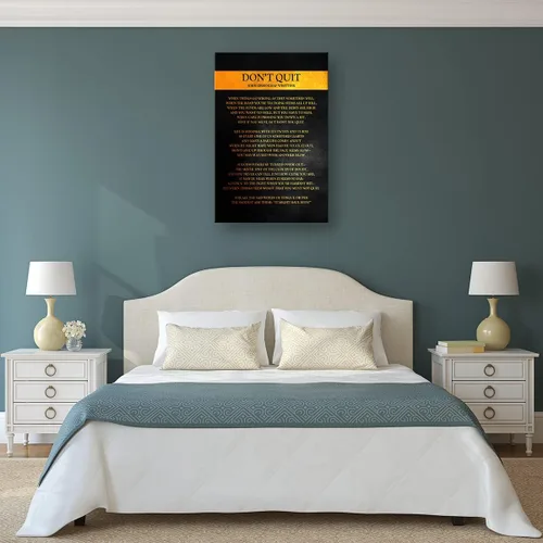 Miniatura 2 de Arte de pared en lienzo enmarcado con poema Don't Quit, póster motivacional, imágenes inspiracionales para sala de estar, regalo de poesía enmarcado