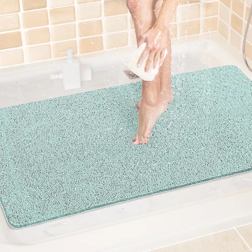 Miniatura 54 de LuxStep - Tapete de ducha, de 24 x 36 pulgadas, tapete de baño antideslizante con drenaje, tapete de baño de cloruro de polivinilo, de secado Gris