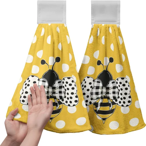 Miniatura 68 de America Stars - Juego de 2 toallas de cocina azules con lazo para colgar, patrióticas para colgar el 4 de julio, juego de 2 toallas de mano