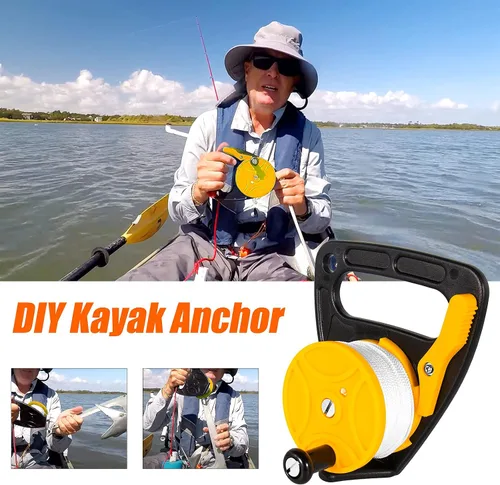 Miniatura 5 de Anclaje compacto de 150 pies para kayak con tapón de pulgar para buceo submarino de seguridad