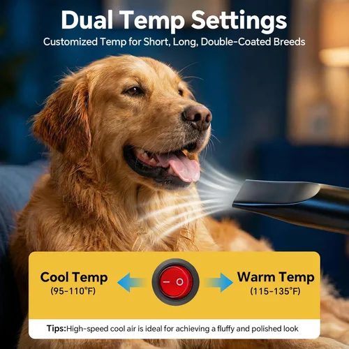 Miniatura 5 de Secador de pelo para perros de alta velocidad 5.2HP/3800W, temperatura ajustable continua, secadora de pelo para perros, secador de pelo