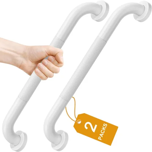 Miniatura 9 de FANHAO Paquete de 2 barras de agarre para ducha, barra de agarre para baño de acero inoxidable de 16 pulgadas con agarre moleteado antideslizante