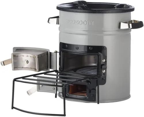 Miniatura 8 de EcoZoom Estufa Cohete – Estufa de doble combustible resistente (madera y carbón) portátil para acampar y emergencia, cuerpo aislado, revestimientos