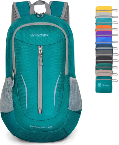 Miniatura 18 de ZOMAKE Mochila plegable ultraligera de 25 litros, mochila de senderismo plegable resistente al agua, pequeña mochila plegable para viajes
