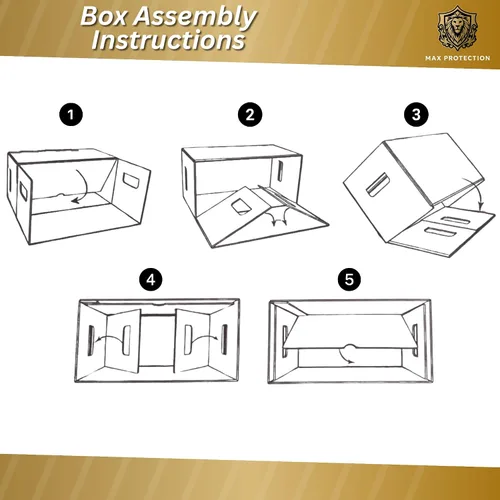 Miniatura 6 de Max Protection Cajas de almacenamiento de cómics, paquete de 3, cartón corto para 150 a 175 cómics, diseño de doble grosor, caja apilable de alta