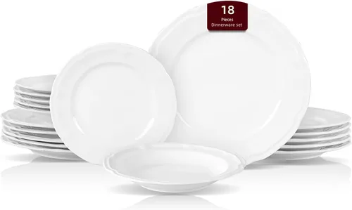Miniatura 17 de HomeVss, nuevo juego de vajilla de porcelana de hueso, diseño de loto en relieve, juego de 20 piezas