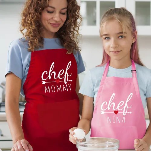 Miniatura 8 de Delantal personalizado para niños para cocinar, delantal para niños pequeños para niñas y niños, delantales de chef para mujeres, regalo de Navidad