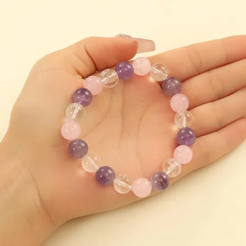 Miniatura 32 de Crystal Vibe Triple Protection Bracelet - 10mm Bead Bracelet for women men With Natural Stones of Tiger Eye Hematite and Black Obsidian - Healing
