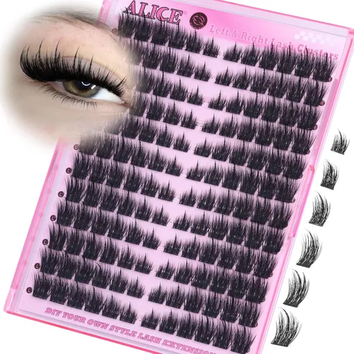 Miniatura 12 de Kit de extensión de pestañas DIY racimos de pestañas D-Curly voluminosos, pestañas individuales, kit de extensión de pestañas con herramienta