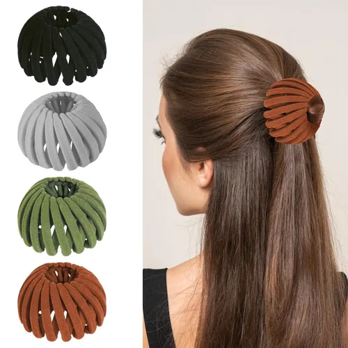 Miniatura 7 de Pinza para cabello Bird Nest - Pinza mágica para moños expandible, accesorios para el cabello para mujeres, sujetador de coleta, pinza para moños