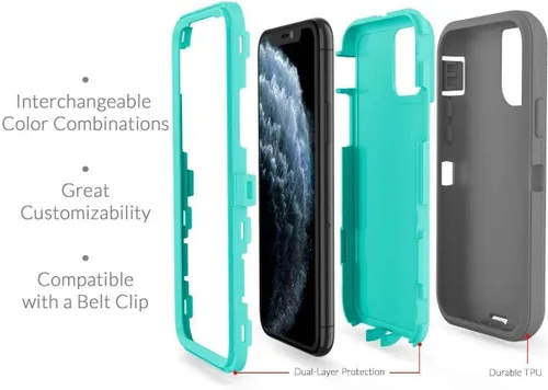 Miniatura 2 de Defender - Funda protectora compatible con iPhone 12 Pro Max, funda híbrida a prueba de golpes, diseño de doble capa, cubierta dura diseñada
