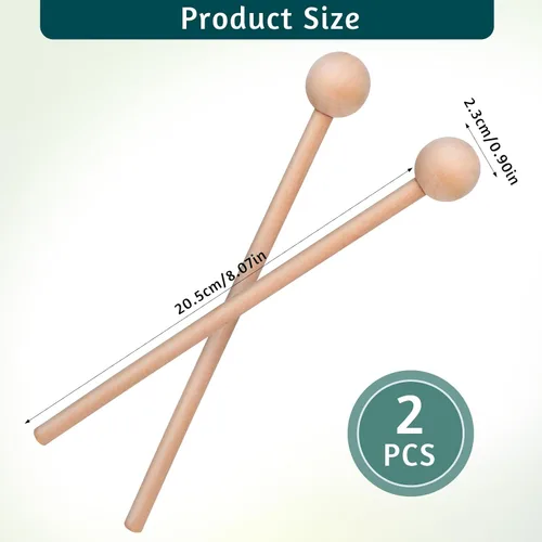 Miniatura 2 de Palitos de percusión de madera de 8 pulgadas, palitos de ritmo de madera, palitos de percusión, palitos de percusión, mazos de xilófono, mazo