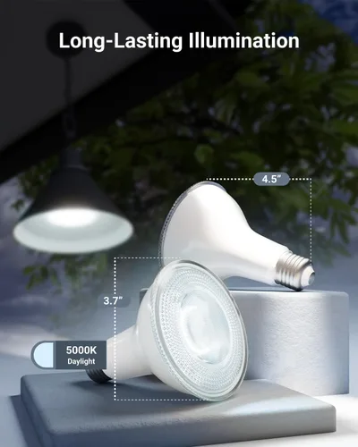 Miniatura 3 de Sunco - Paquete de 4 bombillas LED PAR30 del anochecer al amanecer, 850 lúmenes, 11 W, luz diurna de 5000 K, no regulable, E26, bombilla de 5000K