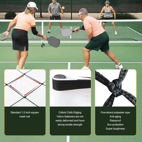 Miniatura 3 de Sistema de red de pickleball de bádminton con rueda universal, marco de metal estable móvil, red de nailon fuerte y bolsa de transporte, red