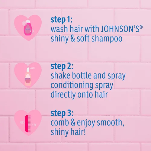 Miniatura 3 de Johnson's Champú brillante y suave para niños con aceite de argán y proteínas de seda, lavado diario para el cabello de los niños que limpia