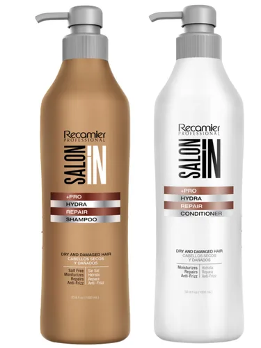 Salon In by Recamier | Hydra Repair Hair Shampoo & Conditioner Set (33.8 fl oz / 33.8 fl oz) | Cabello seco y dañado
